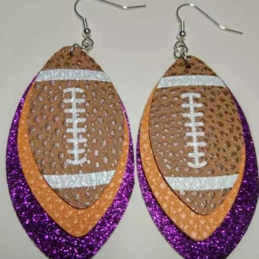 3 layer Faux leather earrings